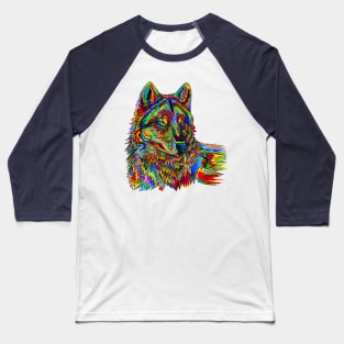 Psychedelic Wolf Baseball T-Shirt